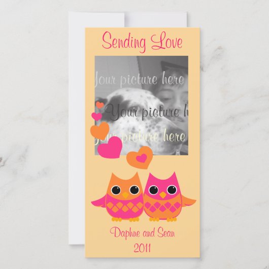 Sweet Love Owls Feestdagenkaart (Voorkant)