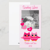 Sweet Love Owls Feestdagenkaart (Voorkant / Achterkant)