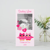 Sweet Love Owls Feestdagenkaart (Staand voorkant)