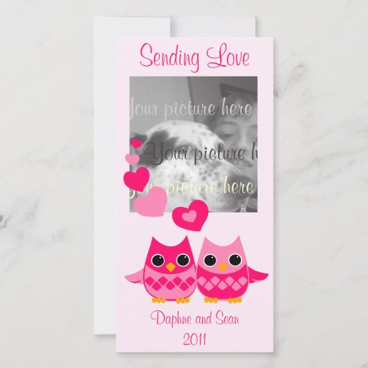 Sweet Love Owls Feestdagenkaart (Voorkant)