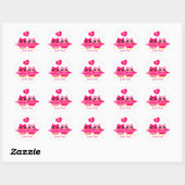 Sweet Love Owls Ronde Sticker (Vel)