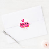 Sweet Love Owls Ronde Sticker (Envelop)
