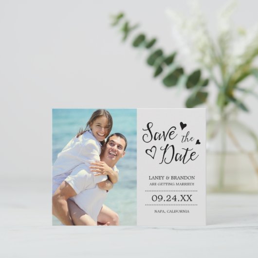 Sweet Love Photo Save the Date Briefkaart (Staand voorkant)