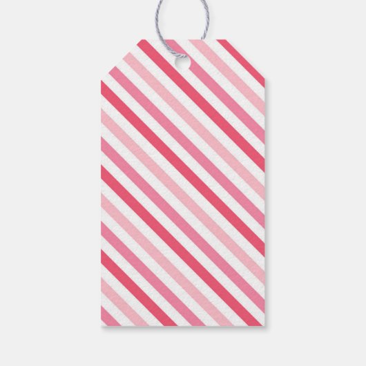 Sweet Love Pink Stripes Pattern Wedding Gift Label Cadeaulabel (Achterkant)