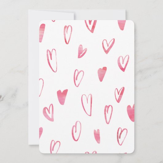 Sweet "LOVE" Pink Waterverf Valentijnsdag Kaart (Achterkant)