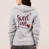 Sweet Love Red Heart Design Full-Zip Hoodie (Achterkant)
