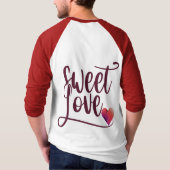 Sweet Love Red Heart Design Raglan T-shirt (Achterkant)