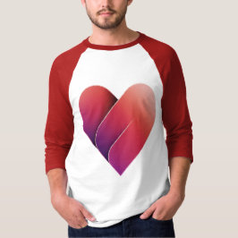 Sweet Love Red Heart Design Raglan T-shirt