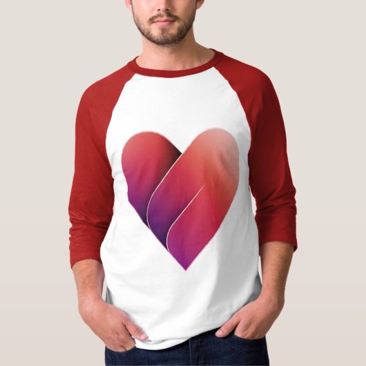 Sweet Love Red Heart Design Raglan T-shirt (Voorkant)