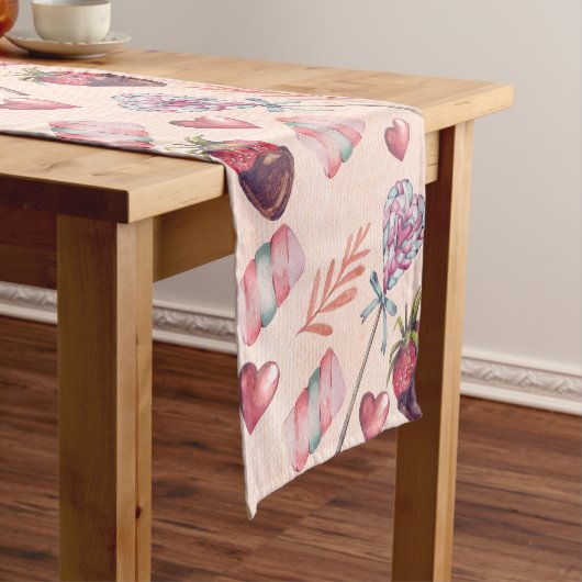 Sweet Love Snoep Marshmallow Lollipop Table Runner Korte Tafelloper (Voorbeeld)