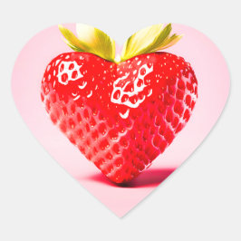 Sweet Love Strawberry – Hartvormig liefdessymbool Hart Sticker