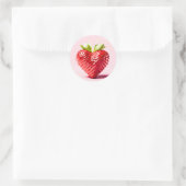 Sweet Love Strawberry – Hartvormig liefdessymbool Ronde Sticker (Tas)