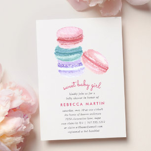 Sweet Love   Uitnodiging Baby shower Macaron