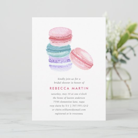 Sweet Love | Uitnodiging van Macaron Bridal (Staand voorkant)