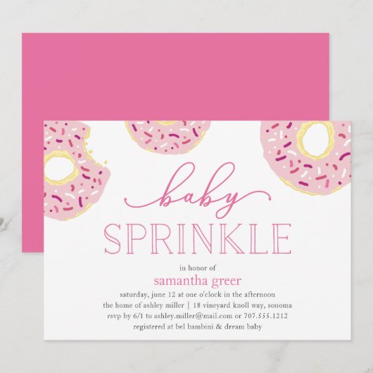 Sweet Love | Uitnodiging voor Baby Sprinkle (Voorkant / Achterkant)