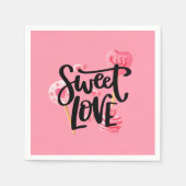 Sweet Love Valentijn typografie | Papieren Servett Servet (Voorkant)