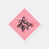 Sweet Love Valentijn typografie | Papieren Servett Servet (Hoek)