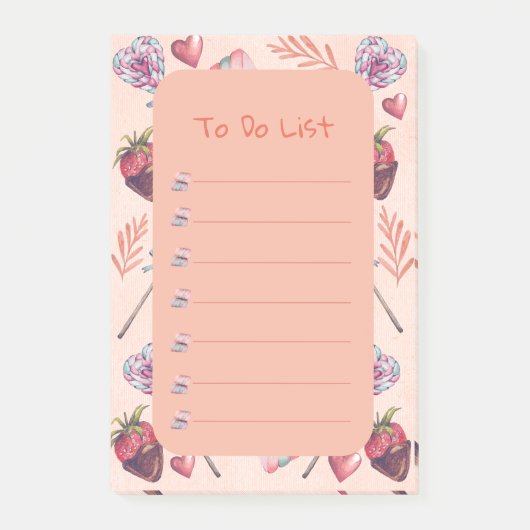 Sweet Love Valentijn's Day to Do List Post-it Post-it® Notes (Voorkant)