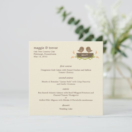 Sweet Love Weddenschap Menu Card (Staand voorkant)