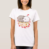 Sweet Love with Peach and Goma Cats T-shirt (Voorkant)