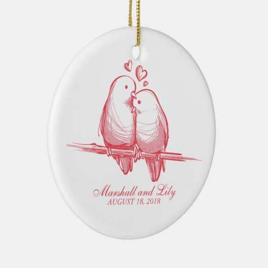Sweet Lovebird Valentijn Wedding | Versiering Keramisch Ornament (Rechts)