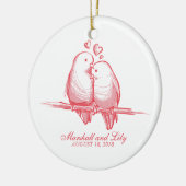 Sweet Lovebird Valentijn Wedding | Versiering Keramisch Ornament (Links)