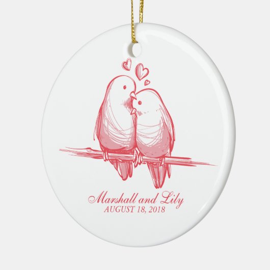 Sweet Lovebird Valentijn Wedding | Versiering Keramisch Ornament (Links)