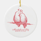 Sweet Lovebird Valentijn Wedding | Versiering Keramisch Ornament (Achterkant)