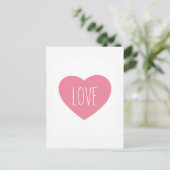 Sweet lovely pink heart love briefkaart (Staand voorkant)