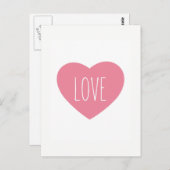 Sweet lovely pink heart love briefkaart (Voorkant / Achterkant)