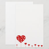 Sweet Lovely Romantic Hearts Briefpapier (Voorkant / Achterkant)