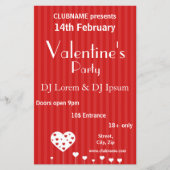 Sweet Lovely Romantic Hearts Valentijnsdag Flyer (Voorkant)