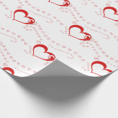 Sweet Lovely Romantic Red Hearts Cadeaupapier (Hoek)