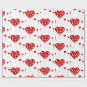Sweet Lovely Romantic Red Hearts Cadeaupapier (Vlak)