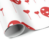 Sweet Lovely Romantic Red Hearts Cadeaupapier (Rol Hoek)