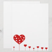 Sweet Lovely Romantic Red White Hearts (Voorkant / Achterkant)