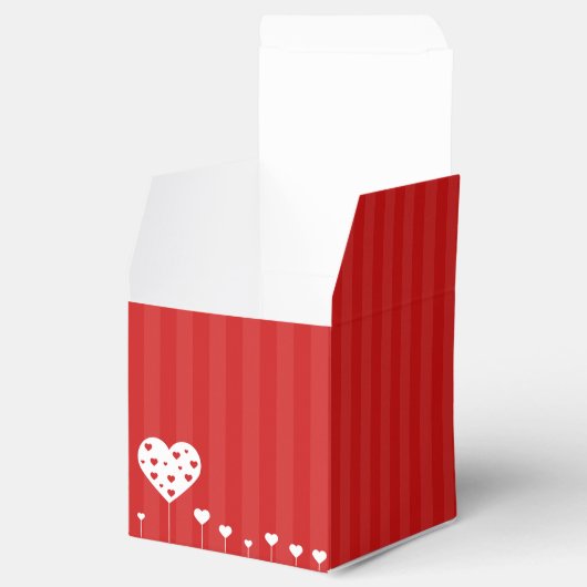 Sweet Lovely Romantic Red White Hearts Bedankdoosjes (Geopend)
