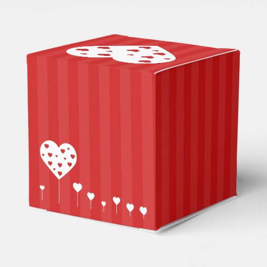Sweet Lovely Romantic Red White Hearts Bedankdoosjes (Achterkant)