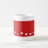 Sweet Lovely Romantic Red White Hearts Koffiemok (Center)