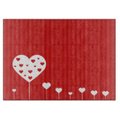Sweet Lovely Romantic Red White Hearts Snijplank (Voorkant)