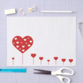 Sweet Lovely Romantic Red White Hearts Tissuepapier (Craft)