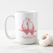 Sweet Lovevogels Valentijn Wedding Klassieke Mok