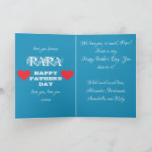 Sweet & Loving Modern Blauw Wit Rode Vaders Dag Kaart (Binnen)