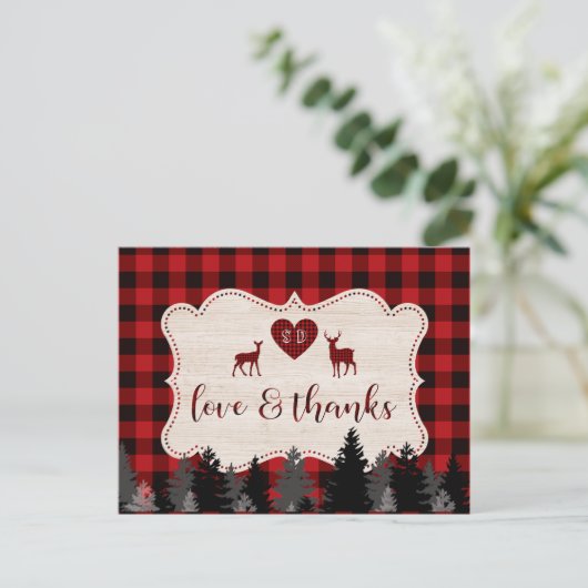 Sweet Lumberjack Baby shower Hartelijk dank Briefkaart (Staand voorkant)