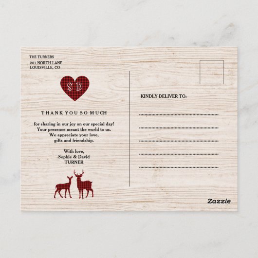 Sweet Lumberjack Baby shower Hartelijk dank Briefkaart (Achterkant)