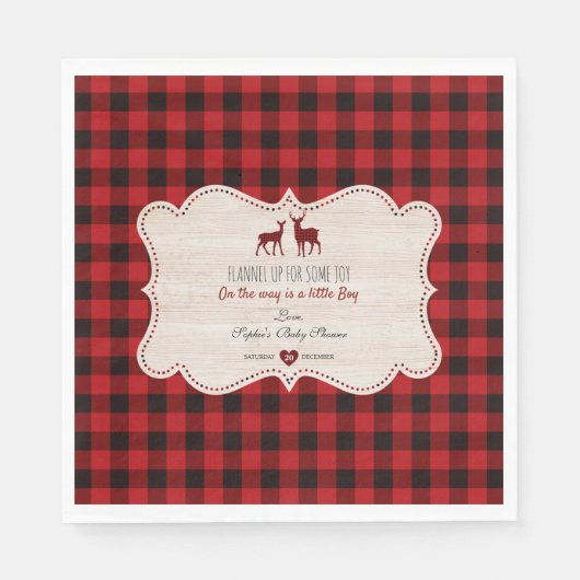 Sweet Lumberjack Little Hunter Baby shower Servet (Voorkant)