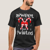 Sweet Maar Twisted Candy Cane Funny Kerstmis T-shirt (Voorkant)