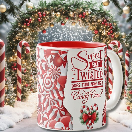 Sweet maar Twisted Candy Cane Keramische Mok
