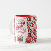 Sweet maar Twisted Candy Cane Keramische Mok (Voorkant links)
