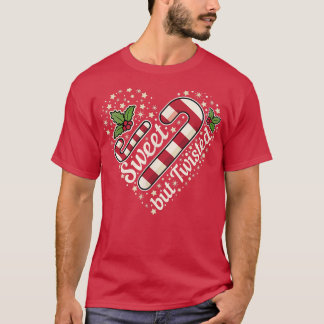 Sweet, maar twisted Candy Cane Mistelteen Kerstmis T-shirt